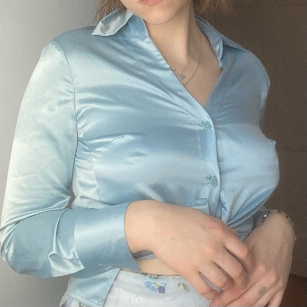 Vintage Silk Button Down Top